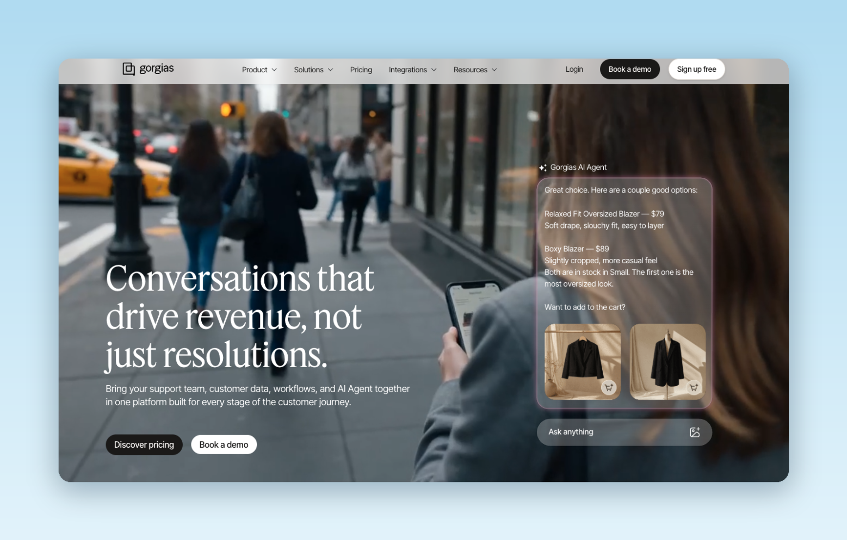 Image showing the Gorgias home page