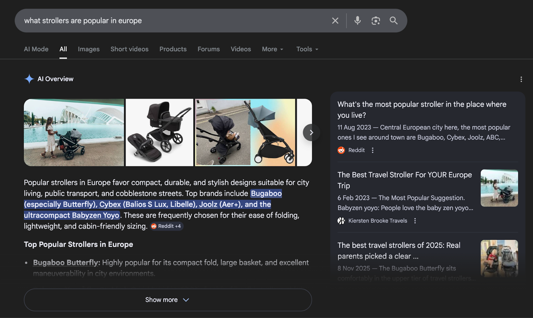 Screenshot of an AI Overview snippet