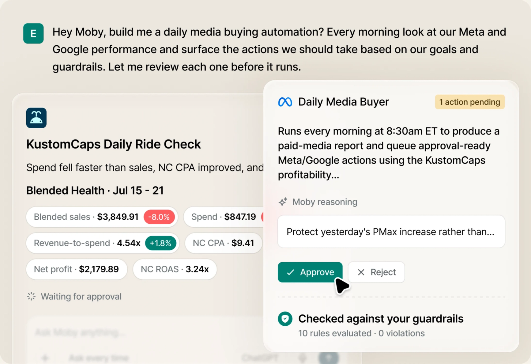 Screenshot of Triple Whale Media Buyer