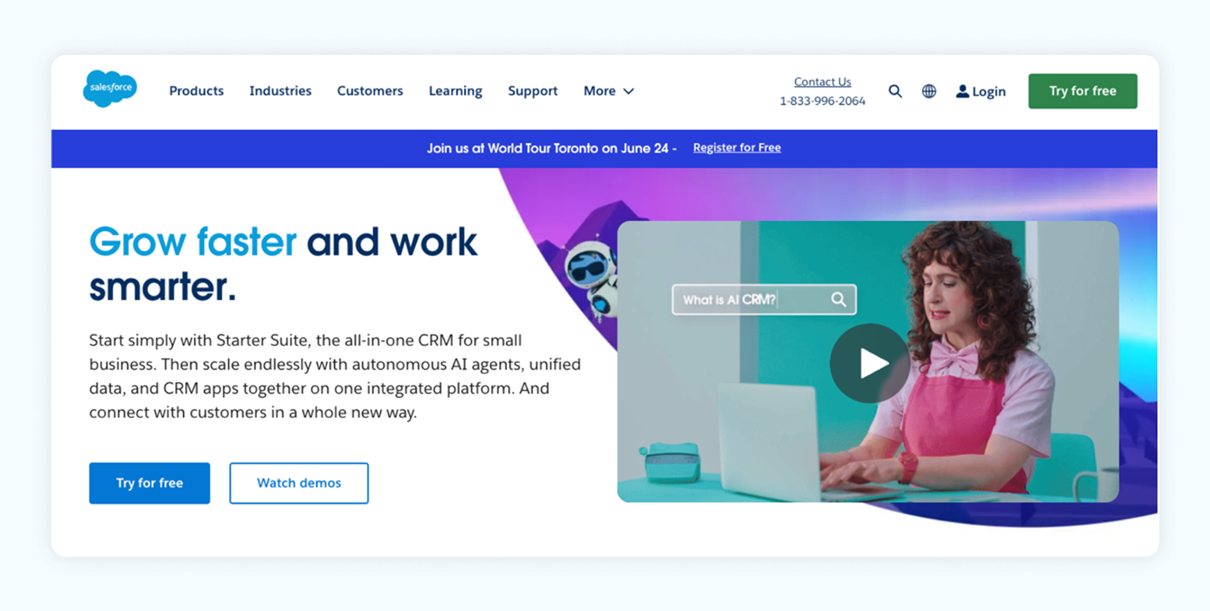 A screenshot of Salesforce Agentforce landing page.