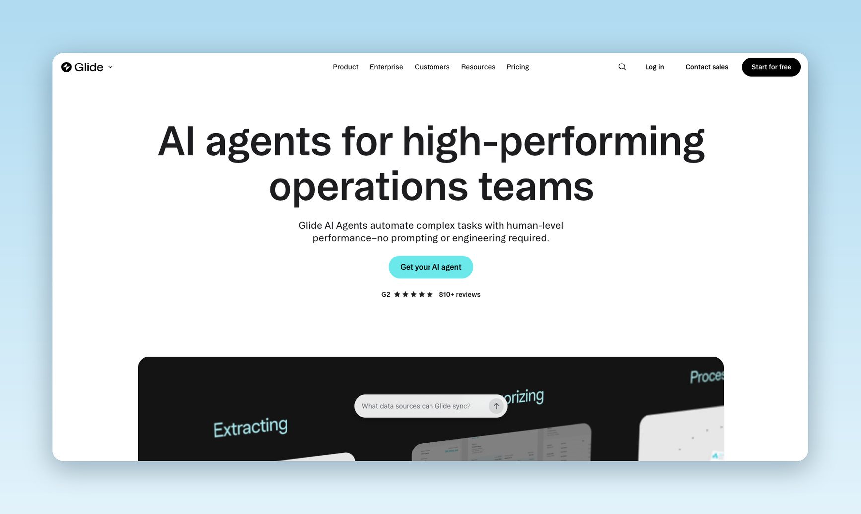 Image showing the Glide home page