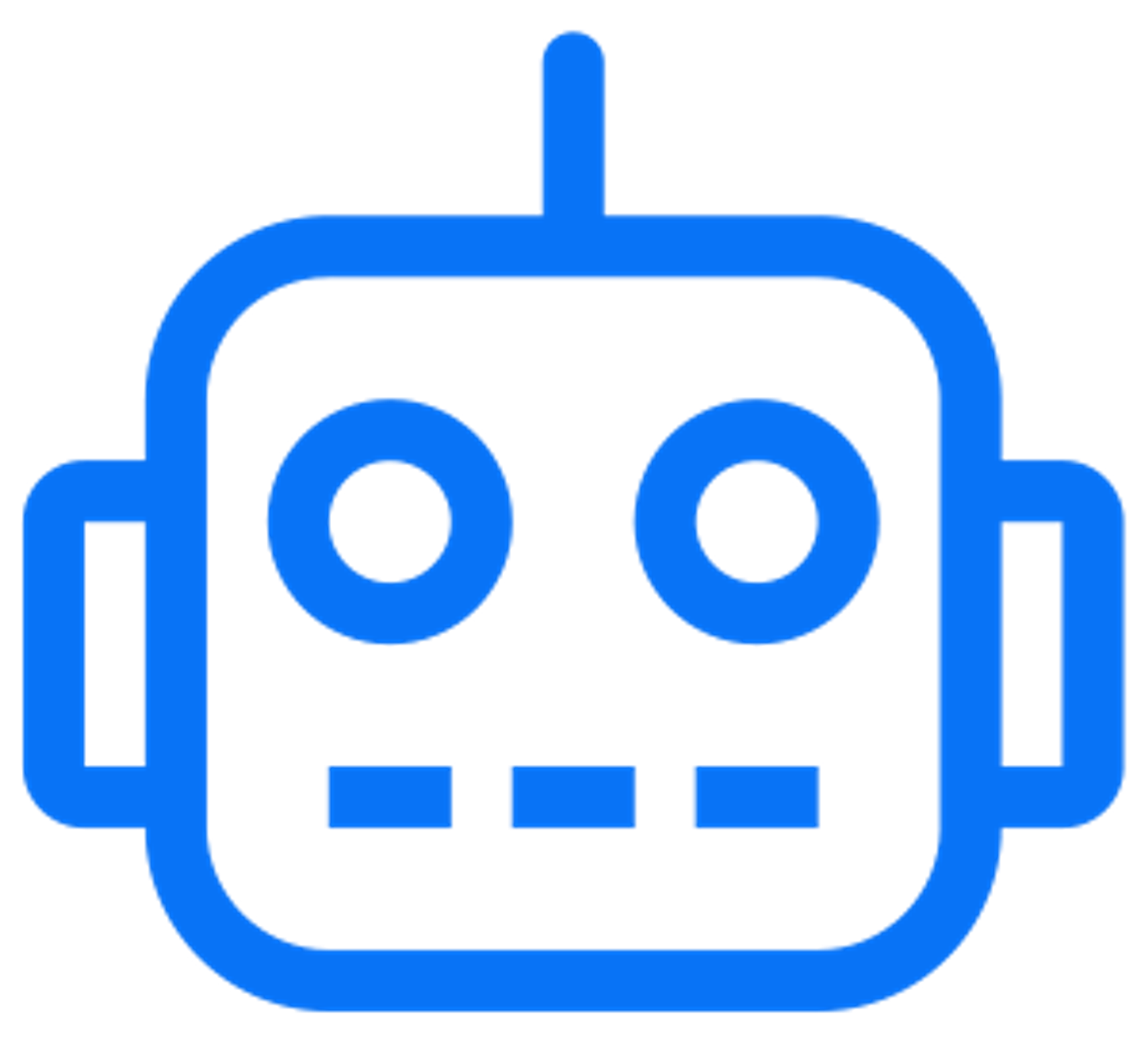 A simple drawing of a robot head.