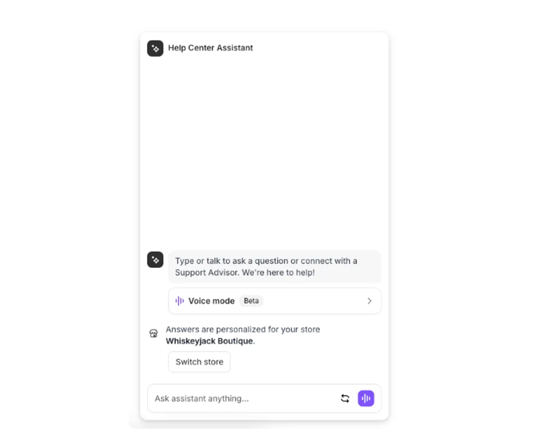 Image showing the Help Center Assistant