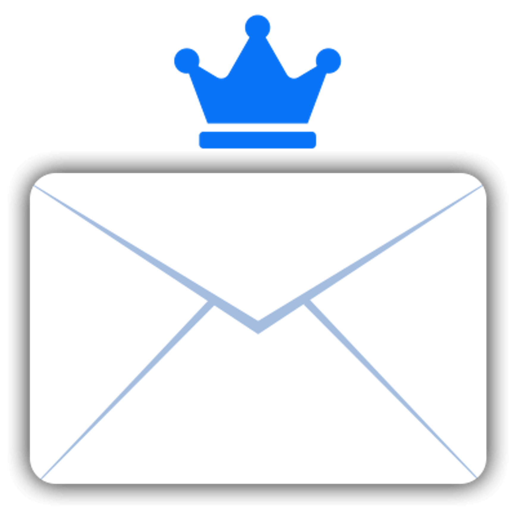 An envelope with a crown.