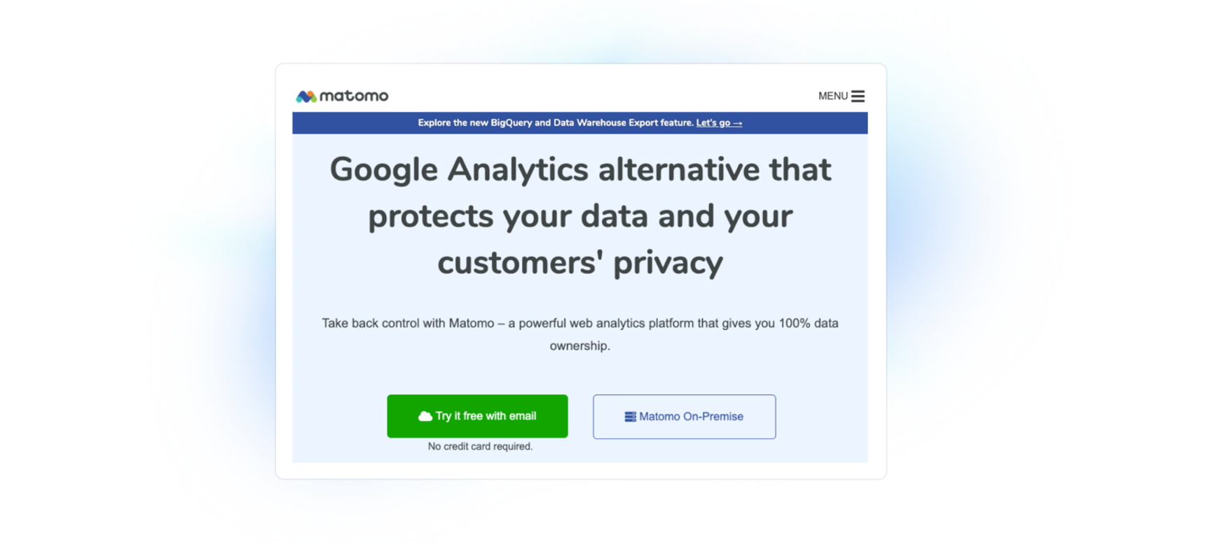 Screenshot of Matomo home page