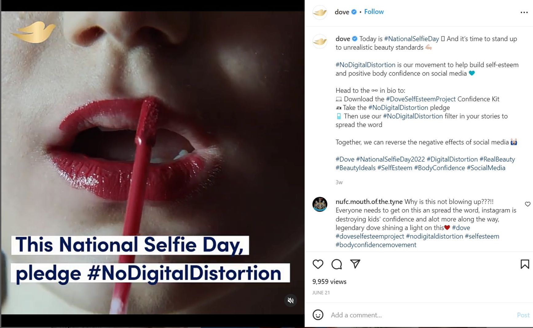 UGC hashtag example