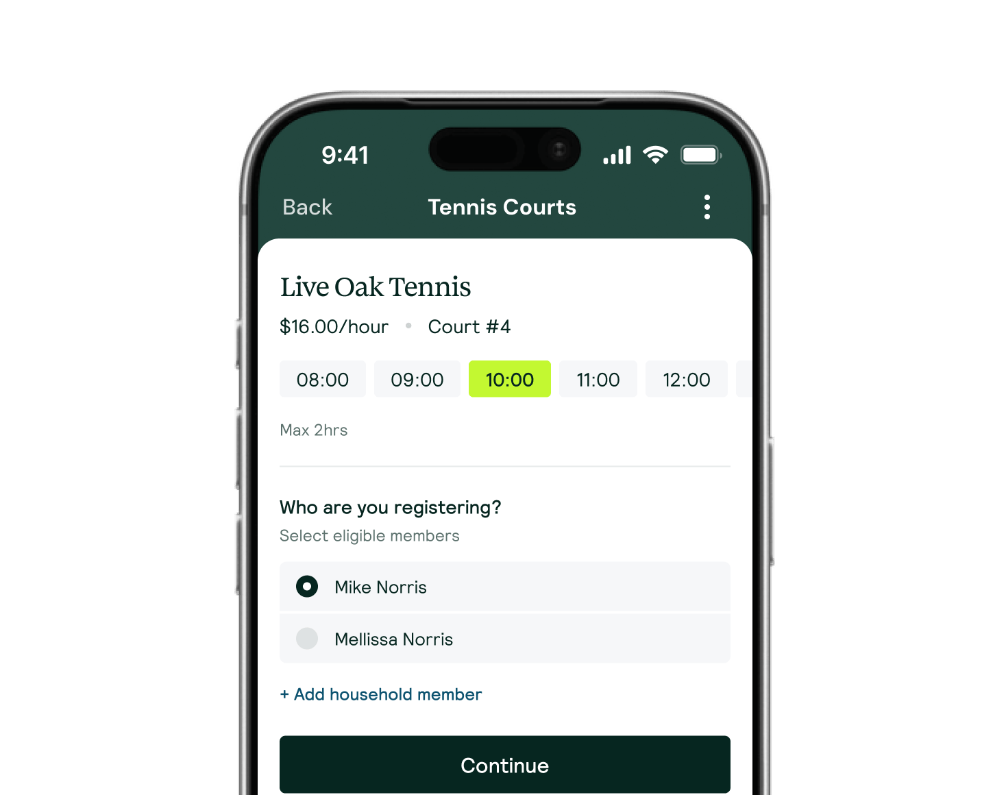 Simple booking & registration