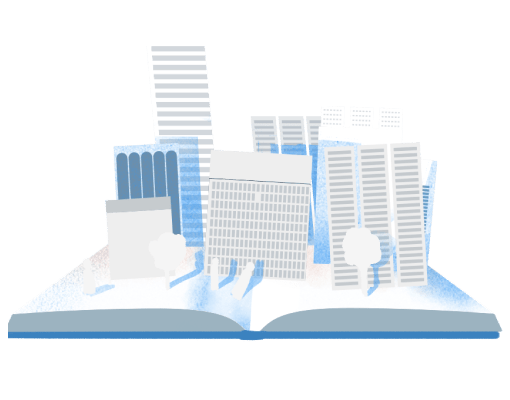 Popup book cityscape illustration