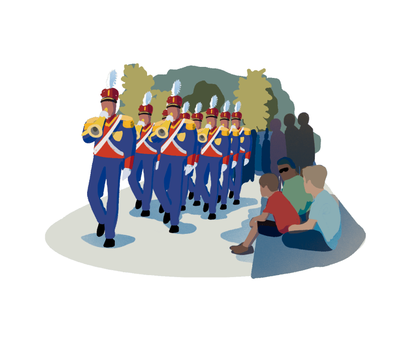 Marching band illustration.