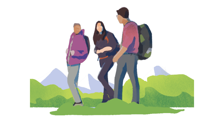 Hiking Illustration