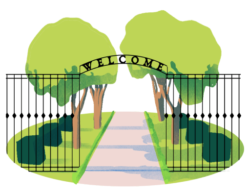 Forest Park Entrance illustration.