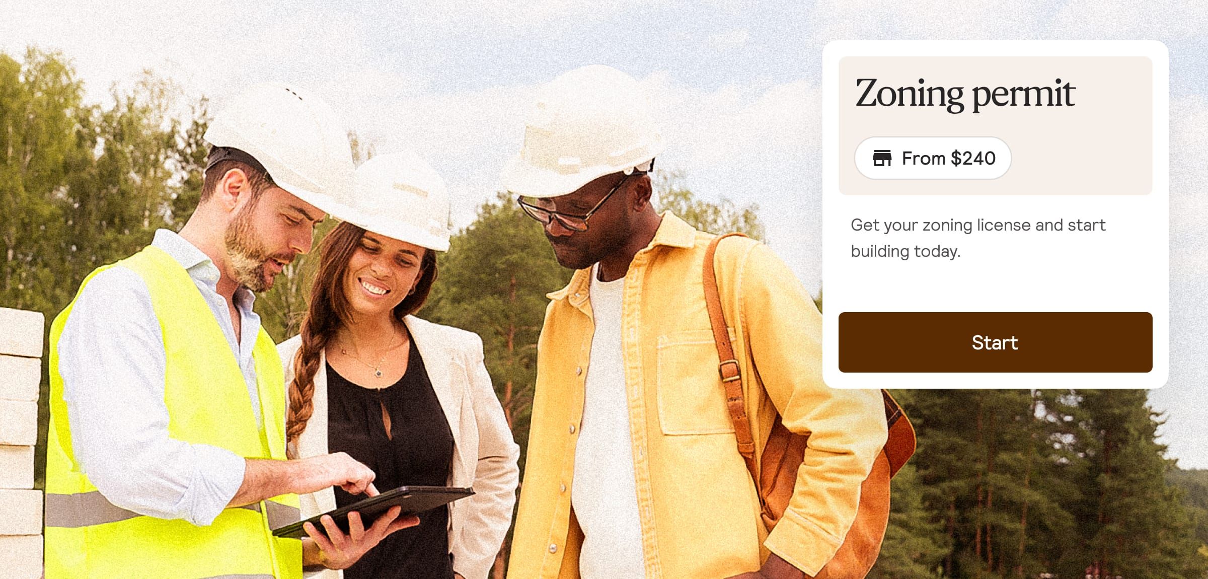 Zoning team photograph with zoning permit overlay