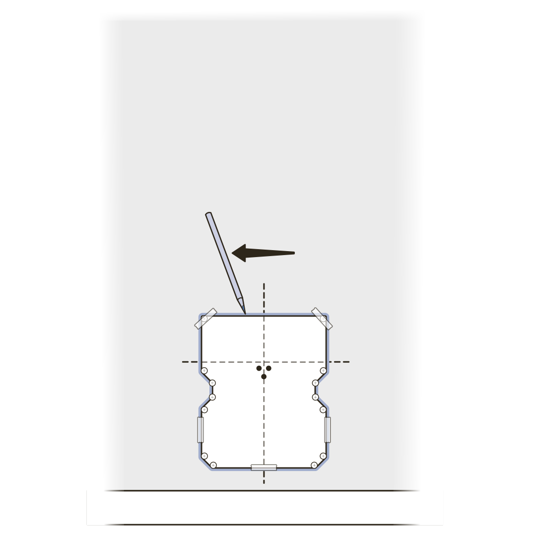Trace cutting template for interior wall