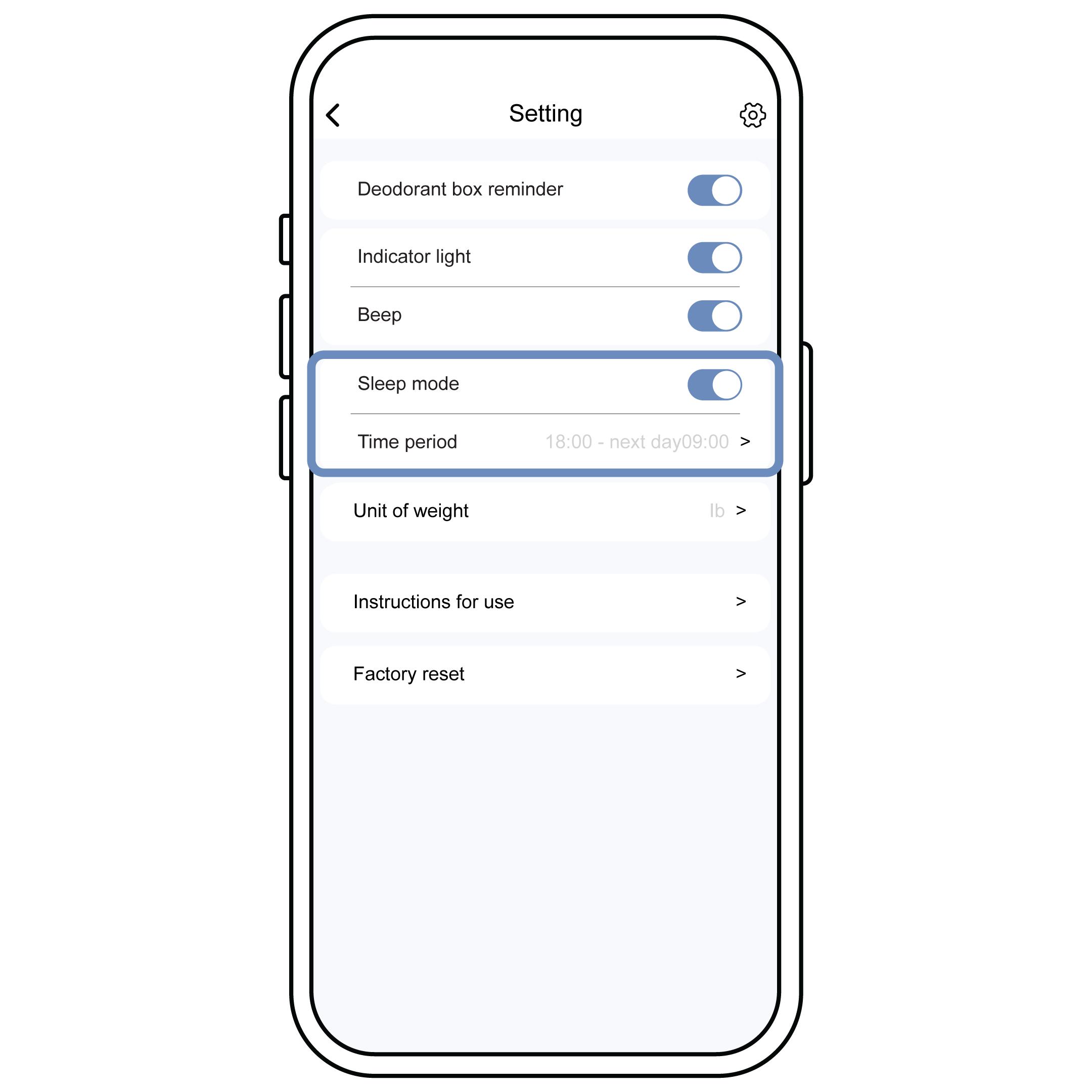 Sleep Mode And Time Highlighted