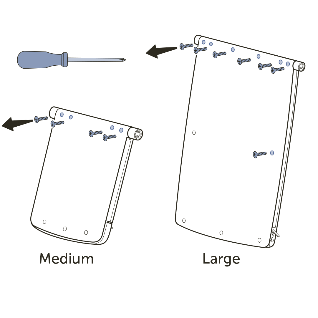 Remove screws from replacement flap