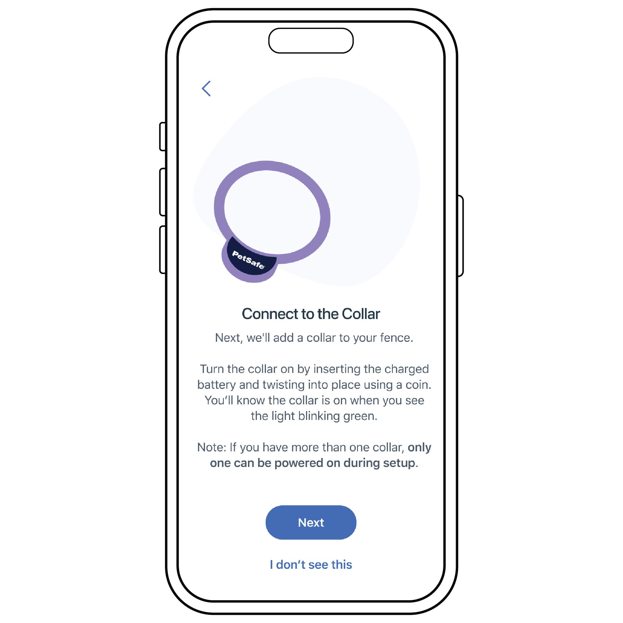 Connect to the Collar with Removeable Battery