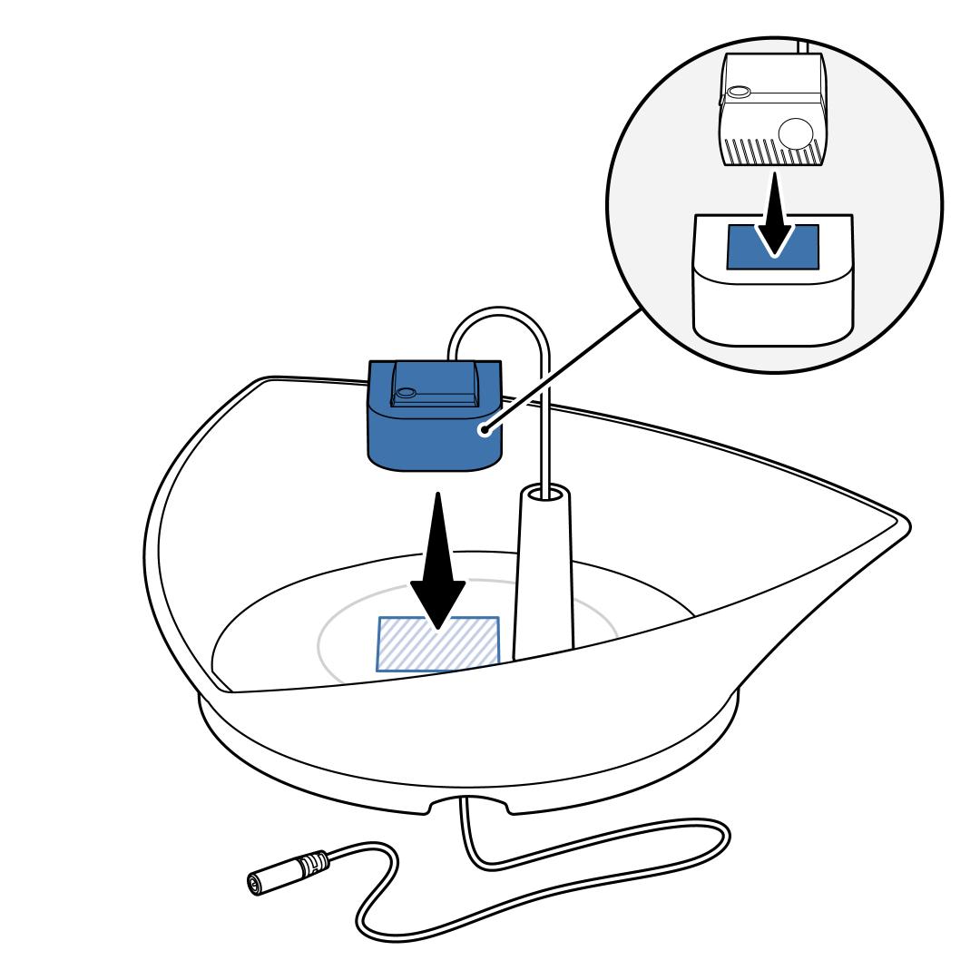 Place Pump And Foam Filter Onto Bowl