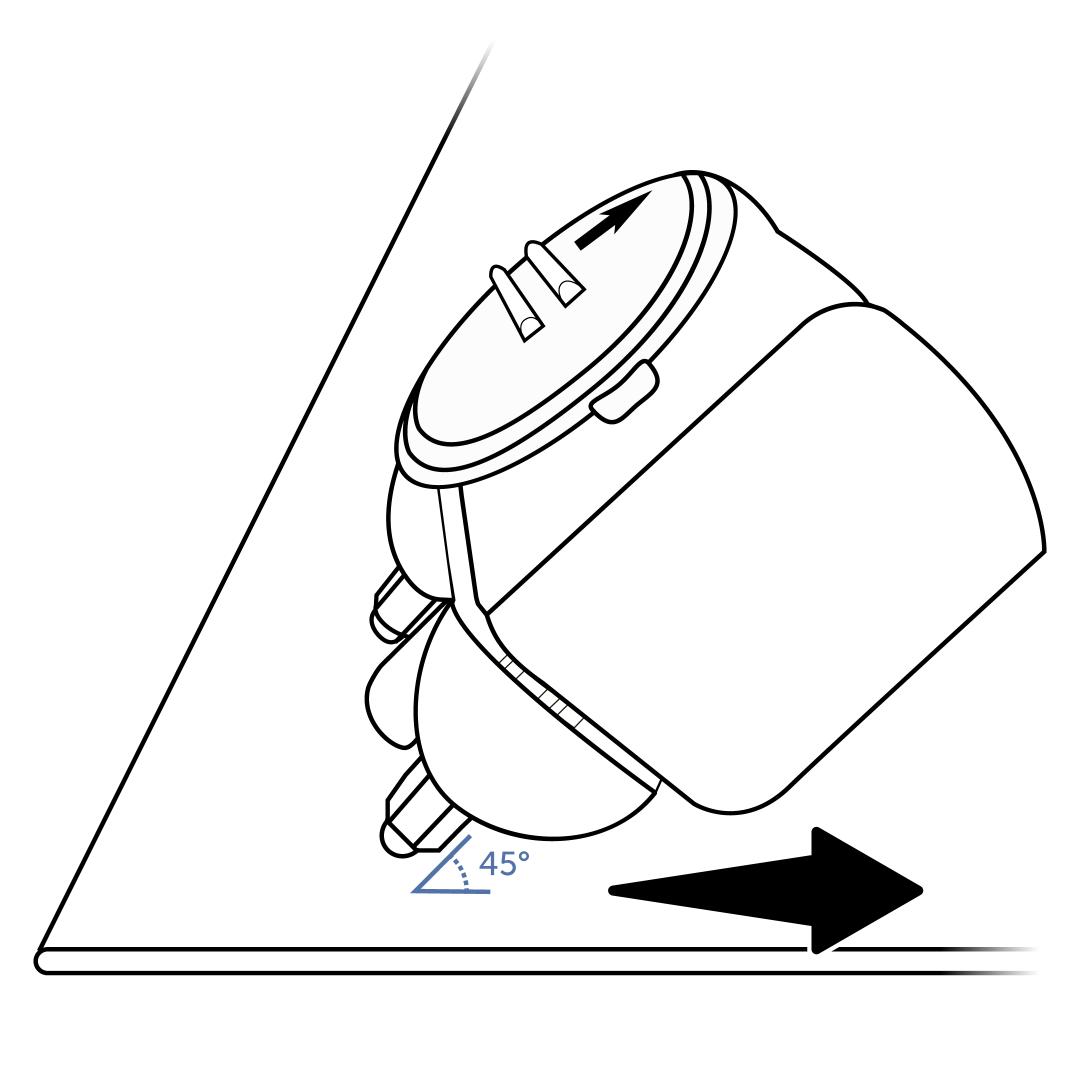 drag contact points 45 degrees