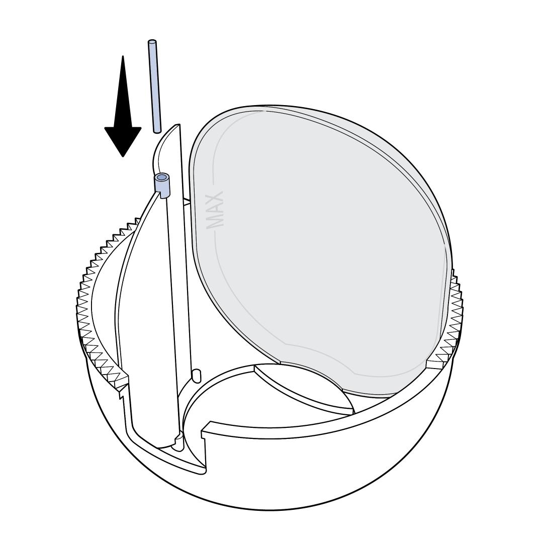Insert Red Alignment Tool Into Edge of Litter Saver