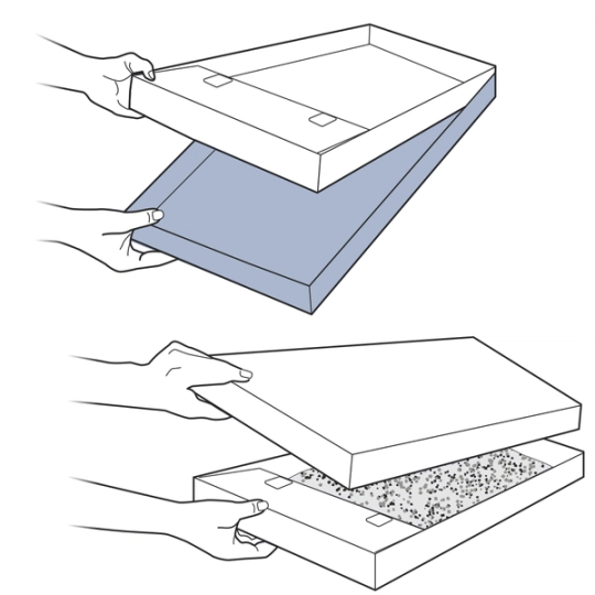 Remove tray lid and flip over