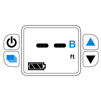 The select button and up button are highlighted as well as mode B