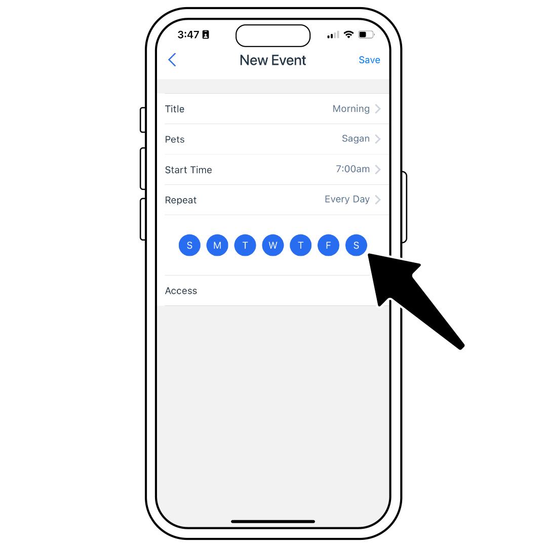 New Event, Select Days