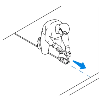 Use a circular saw to cut a path
