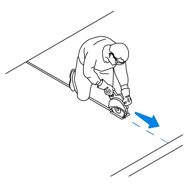 Use a circular saw to cut a path