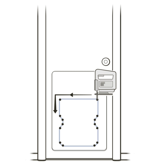 Use jigsaw to cut door