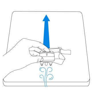 Drag collar across a hard surface while blowing air toward it