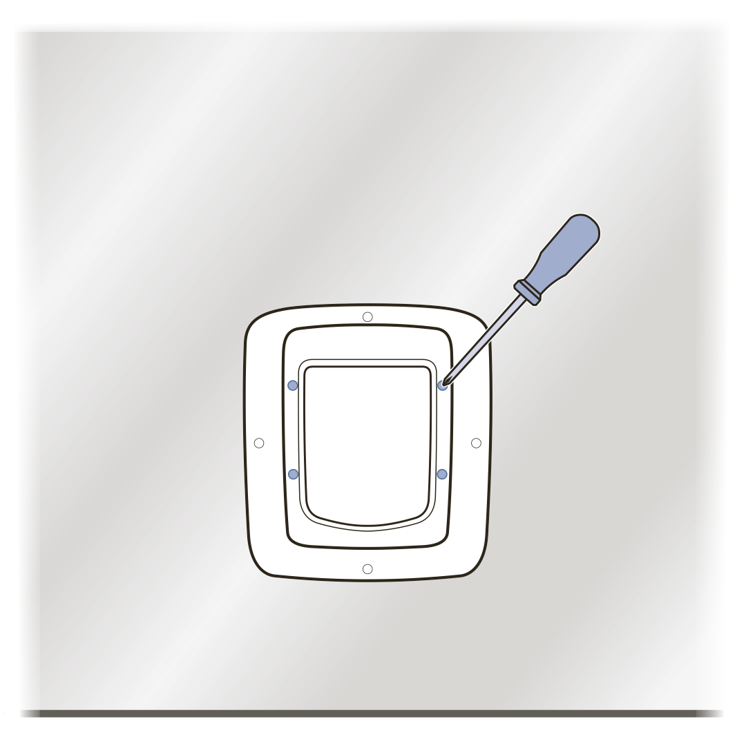 Secure exterior adaptor and frame into glass