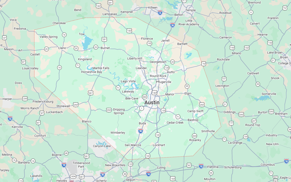 Map Pin Drop of the Invisible Fence of Southeast Texas Location