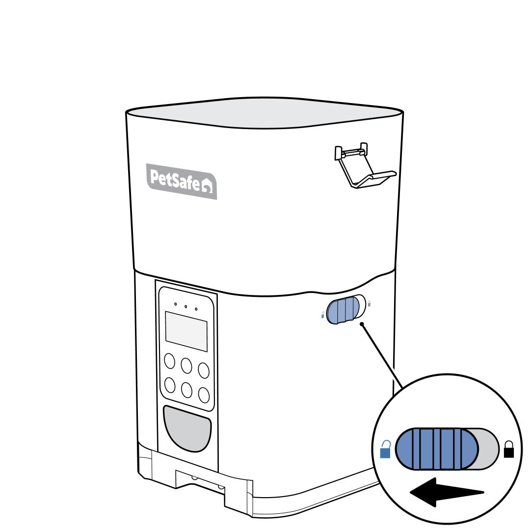 Unlock Both Hopper Latches, No Lid