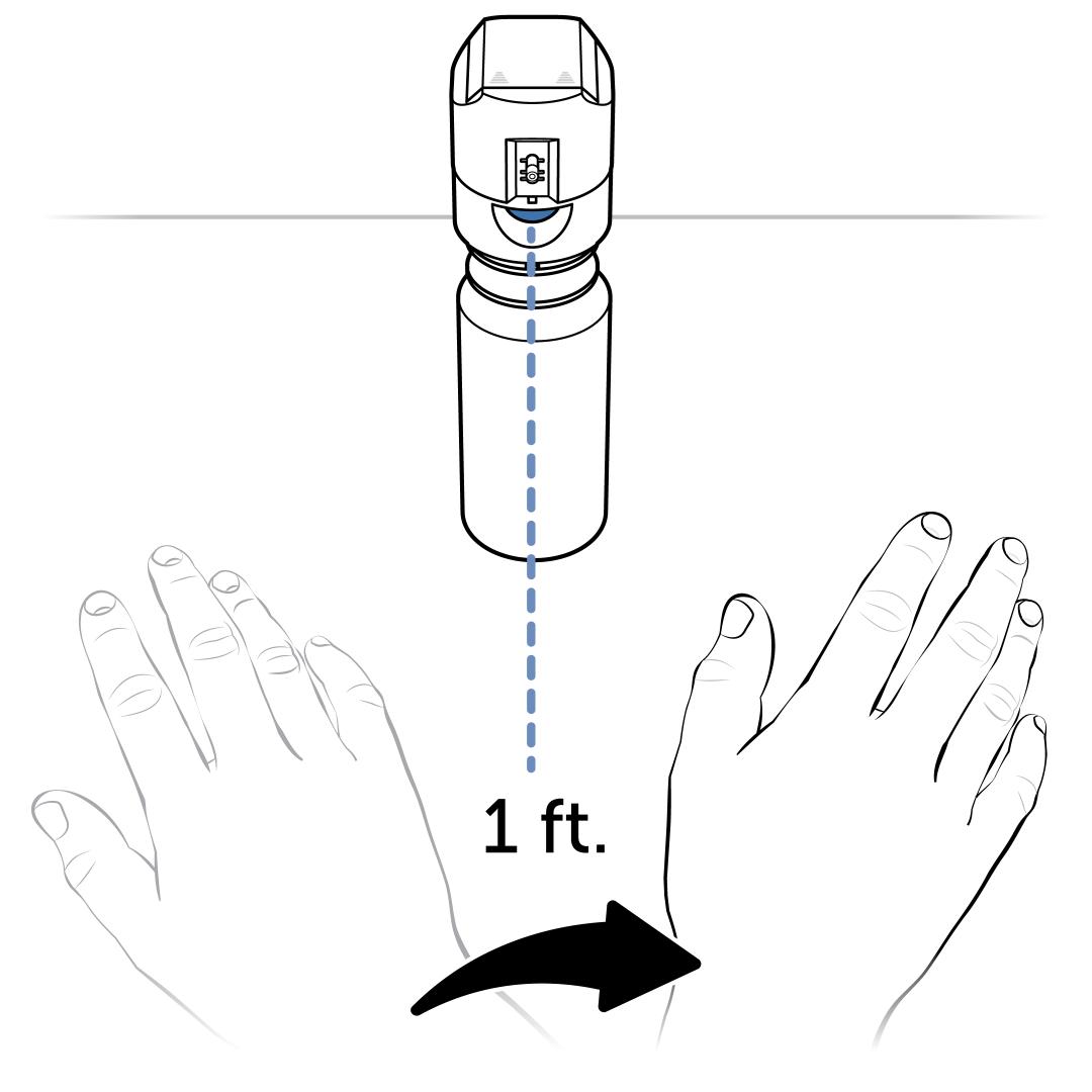 Test Spray by Passing Hand (Head and Canister)