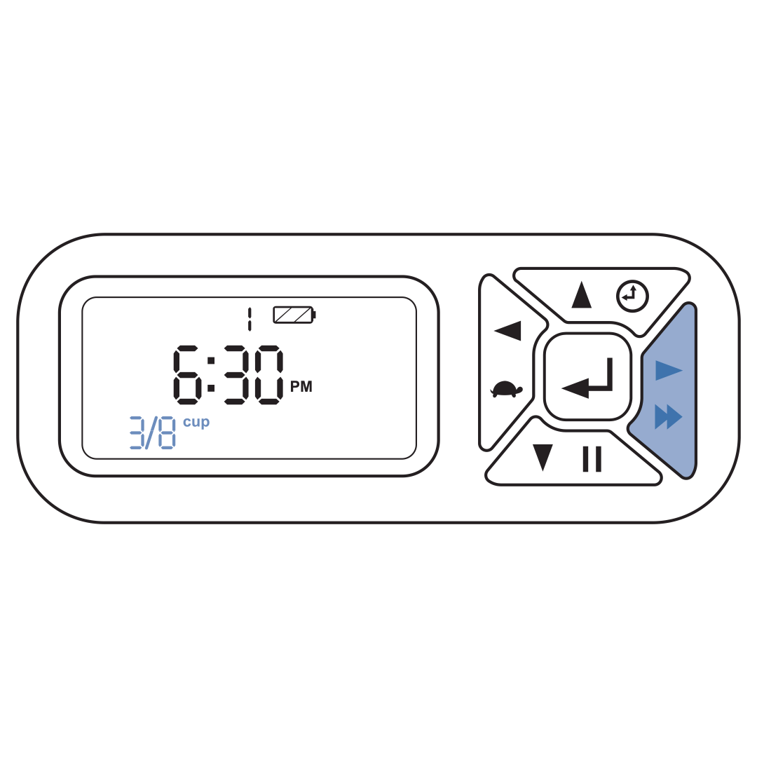 Press Right Button To Select Meal Size Option