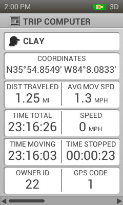 screenshot capturing details of a trip