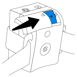  Insert a battery, then slide the battery door shut