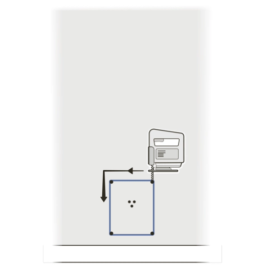 Cut opening for interior wall install