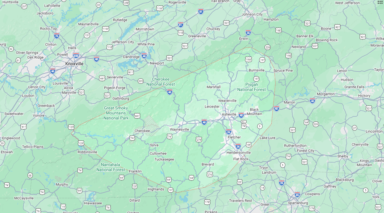 Map Pin Drop of the Invisible Fence of the Mountain Region Location