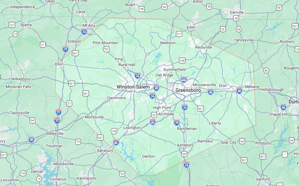 Map Pin Drop of the Invisible Fence of the Triad Location