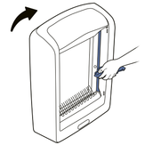 Clean box in upright position
