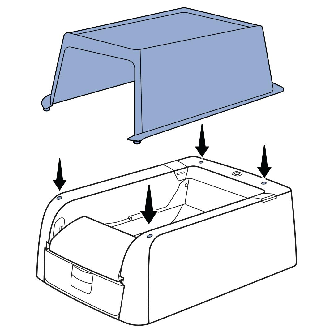 Line Up Four Posts On the Privacy Hood and Place Hood on Top