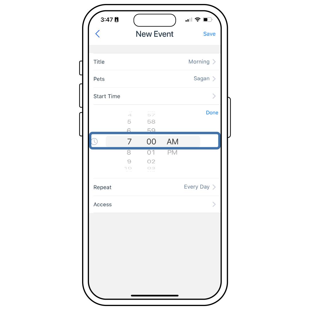 New Event, Select Start Time