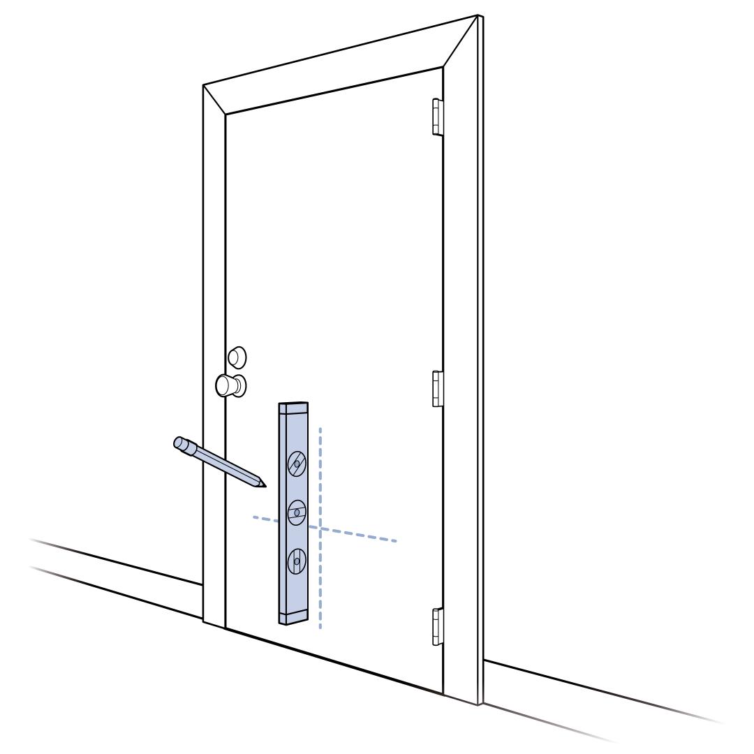 Use Level And Pencil To Mark Door