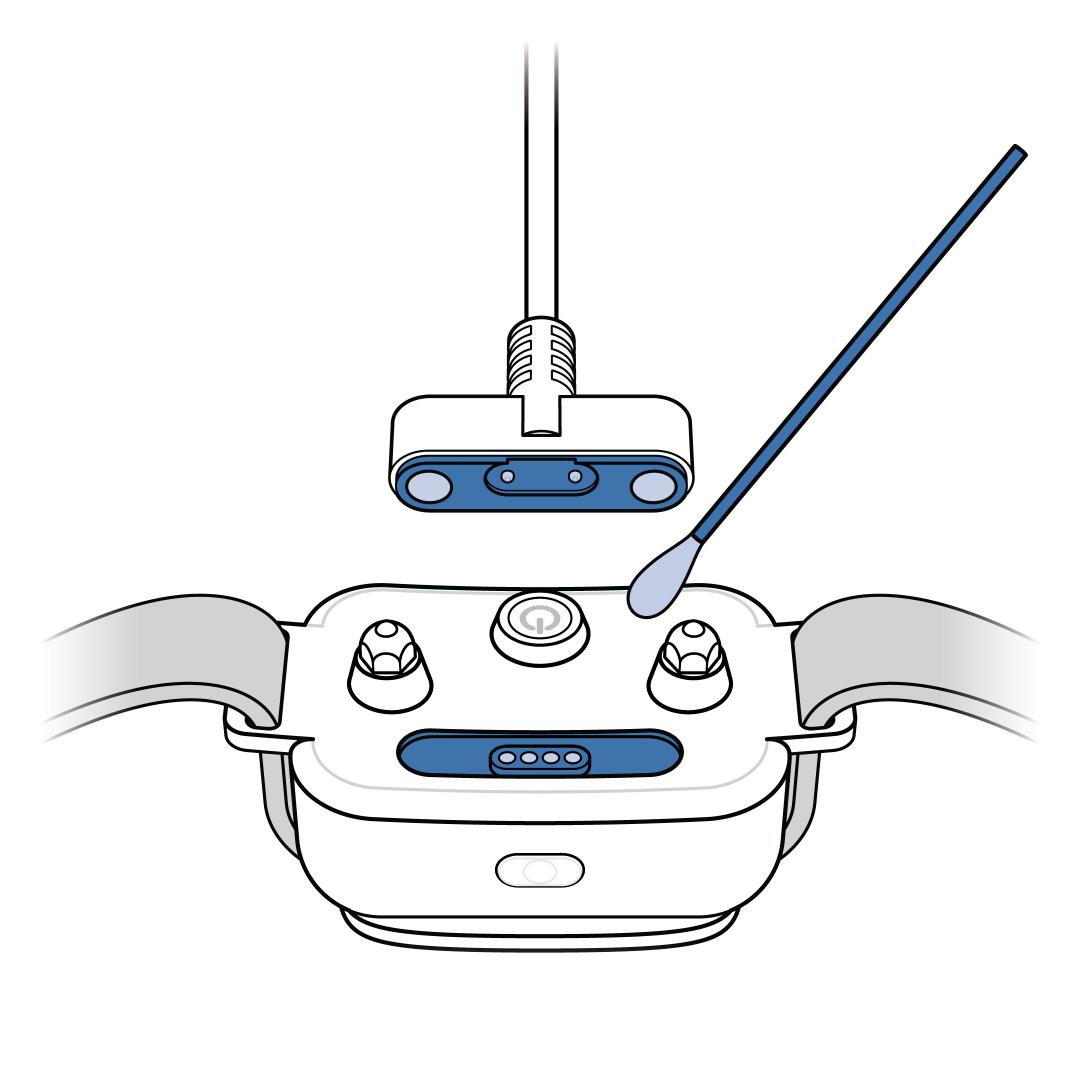 Clean Charging Area on Collar And Charger