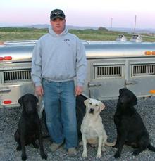 Having started Goose Pit Kennels in 1989, Tab has 18 years of professional dog training experience. He has competed along with his son in goose calling. He won the 2000 Idaho goose calling champions and the two-man goose calling championship in 2002. He is an area chairman for Ducks Unlimited....