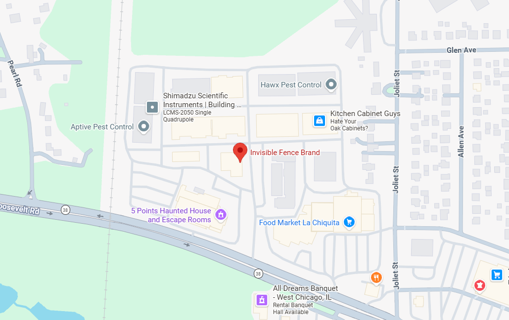 Map Pin Drop of the Invisible Fence of Chicagoland Location