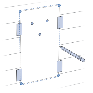 Align Template To Exterior Wall, Tape And Trace