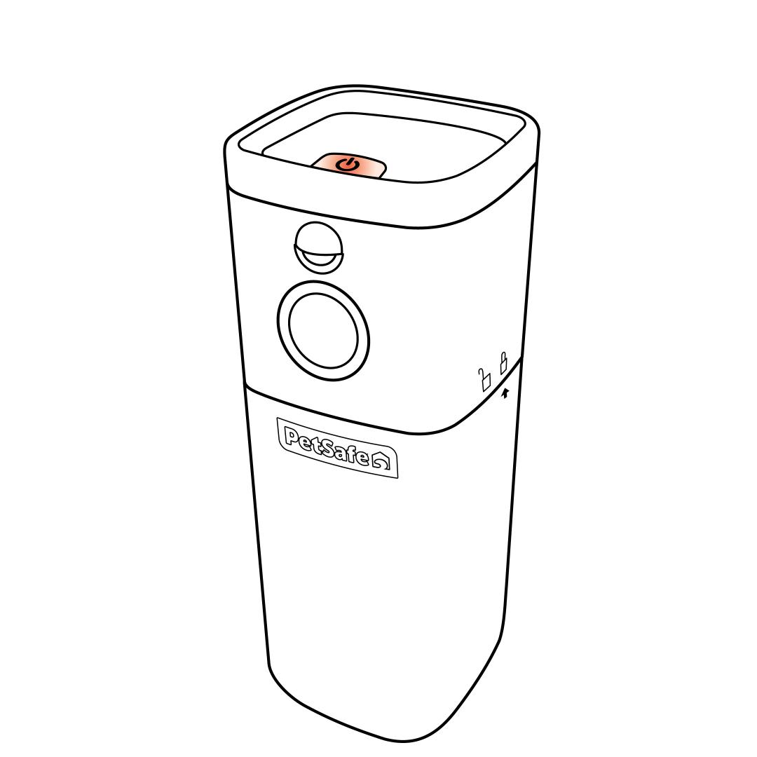 Press and hold, LED turns red
