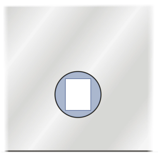 Place round spacer in opening on glass